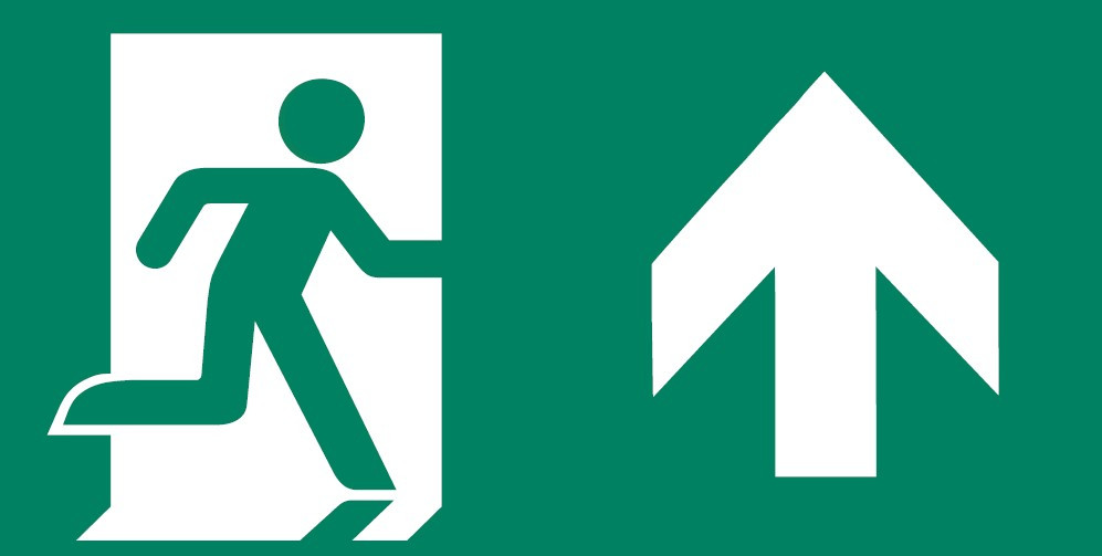 Accessoires de montage CLARENTO – flèche vers le haut P personne L AAE105 pour lampe d’évacuation d’urgence